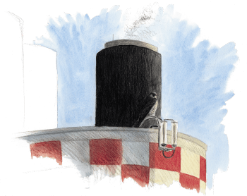 Le pèlerin à l’aguet sur la cheminée d’Oerlikon. / © Jérôme Gremaud