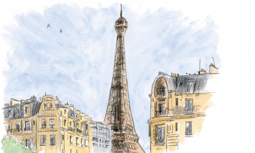 Drones de faucons sur la Ville Lumière