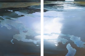 Lune de mer, huile sur toile / diptyque / © Dominique Abraham