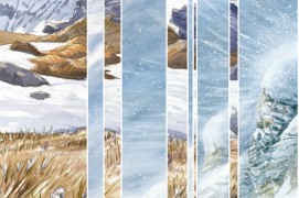 Neige endormie ou neige en furie… / © Laurent Willenegger (aquarelle) réinterprété par Jean-Luc Wisard (photomontage)
