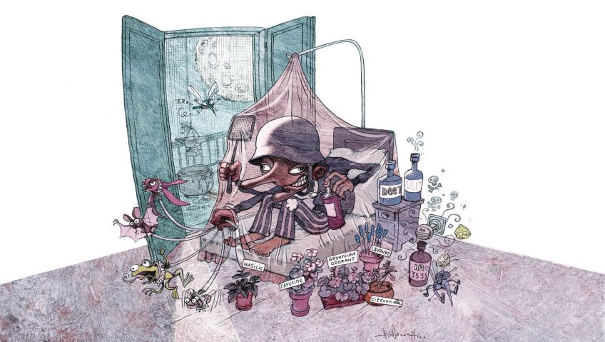 Dessin humoristique sur la lutte contre les moustiques