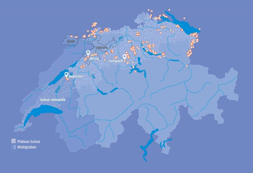 Indices de nidification 2013-2015. Les cigognes suisses se concentrent dans le tiers nord du pays. c'était déjà les grandes lignes de leur répartition il y a un siècle. A quand un franc retour de la cigogne en Suisse romande ?