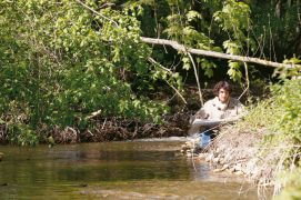 Laurent Willenegger peins les remous du cincle. / © Gilbert Hayoz