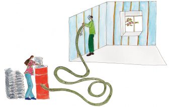 De la ouate de cellulose dans 
ses murs, un procédé bien rodé. De la ouate de cellulose dans 
ses murs, un procédé bien rodé.