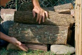 Dès la fin du mois d'août, sans attendre l’hiver, installez cet abri dans un endroit sec et bien ensoleillé de votre jardin, par exemple au sommet ou à l’intérieur d’un tas de pierres, encastré dans un vieux mur ou sous une fenêtre de la maison… L’abri doit être bien calé avec les planchettes disposées horizontalement.