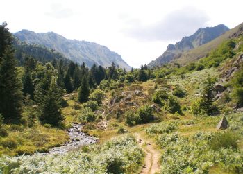 Le long du Mourgouilhou, dans un décor somptueux, le sentier suit un relief tantôt plat, tantôt pentu, 
typique des vallées glaciaires. Le long du Mourgouilhou, dans un décor somptueux, le sentier suit un relief tantôt plat, tantôt pentu, 
typique des vallées glaciaires.