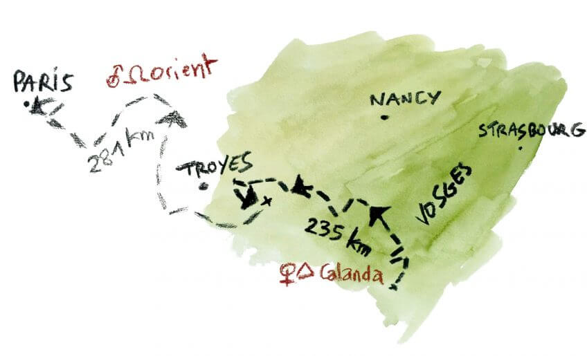Nouvelle étape vers l'Ouest Quand un loup débarque en pleine ville de Paris - La Salamandre dessin Tsunehiko Kuwabara carte déplacement loup
