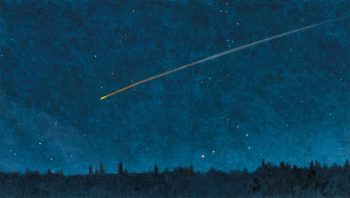 Une étoile filante particulièrement lumineuse traverse parfois la nuit. Ce morceau de fer ou de roche est appelé bolide. Sa masse peut atteindre plusieurs tonnes.