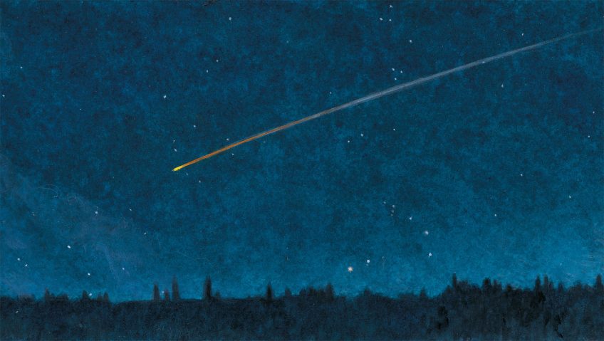 étoile filante dessin bleu