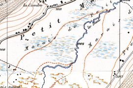 Carte d'un petit bout de campagne en 1910. 