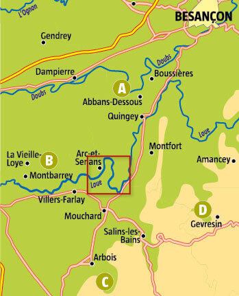 La Loue Balade au bord de la Loue - La Salamandre escapade loue carte