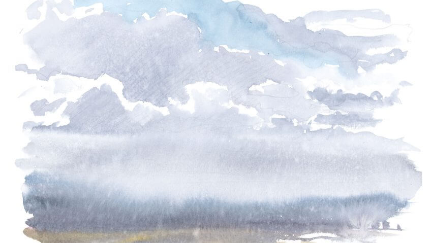 La grisaille du nimbostratus annonce la pluie plus sûrement qu’un flash météo. dessin pluie balade de juillet, enfin la pluie ! - La Salamandre