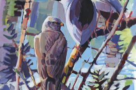 « Night Herons and Black Kite Strangers to each other, from different worlds, by chance, in the same spot tonight »
Bihoreaux gris et milan noir Etrangers l’un pour l’autre et de mondes différents. Par chance, ils sont réunis ce soir. 
Acrylique. / © Nick Derry