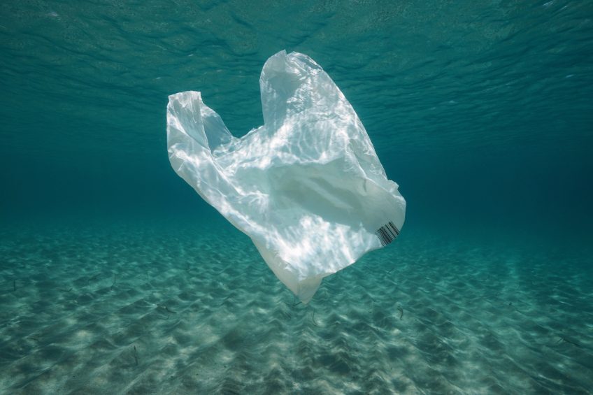 sac plastique sous l'océan