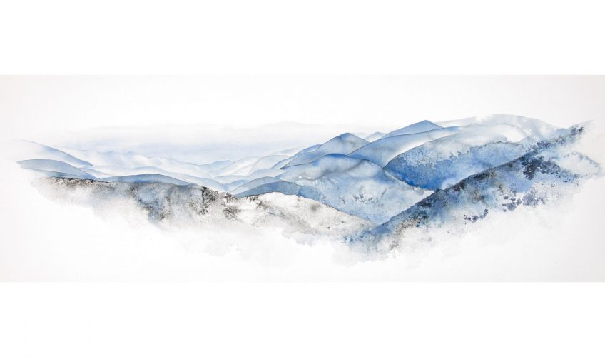 Les Vosges dessinées par Ji Young Demol Park à l’encre de Chine.