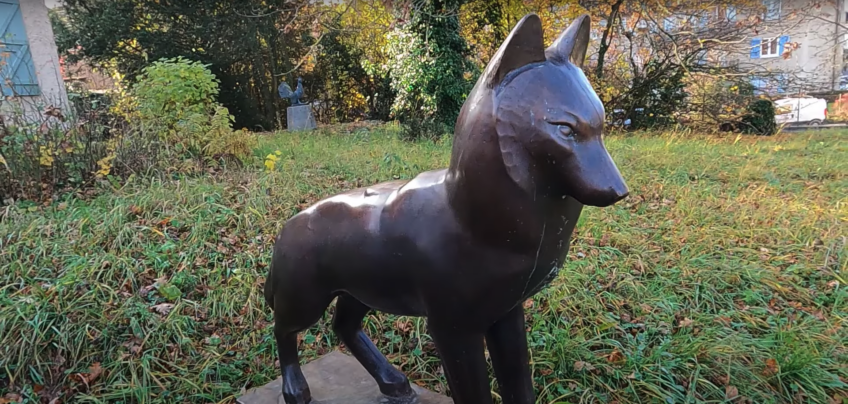 Sculpture de loup de Robert Hainard