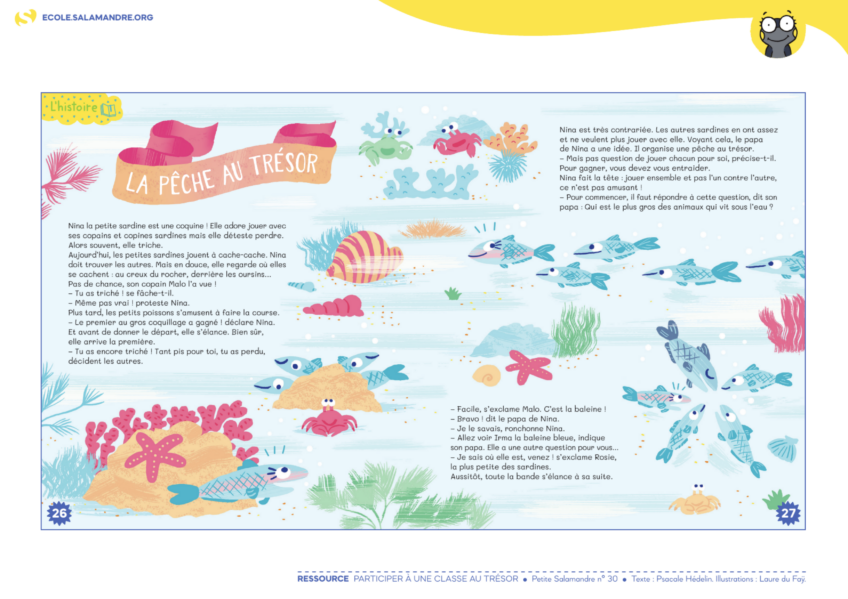 Fiche pédagogique "La pêche au trésor", à retrouver dans le n.38 de notre magazine Petite Salamandre cp