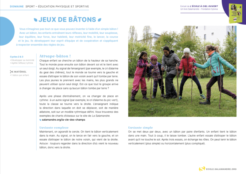 S'amuser avec des bâtons - activité sport