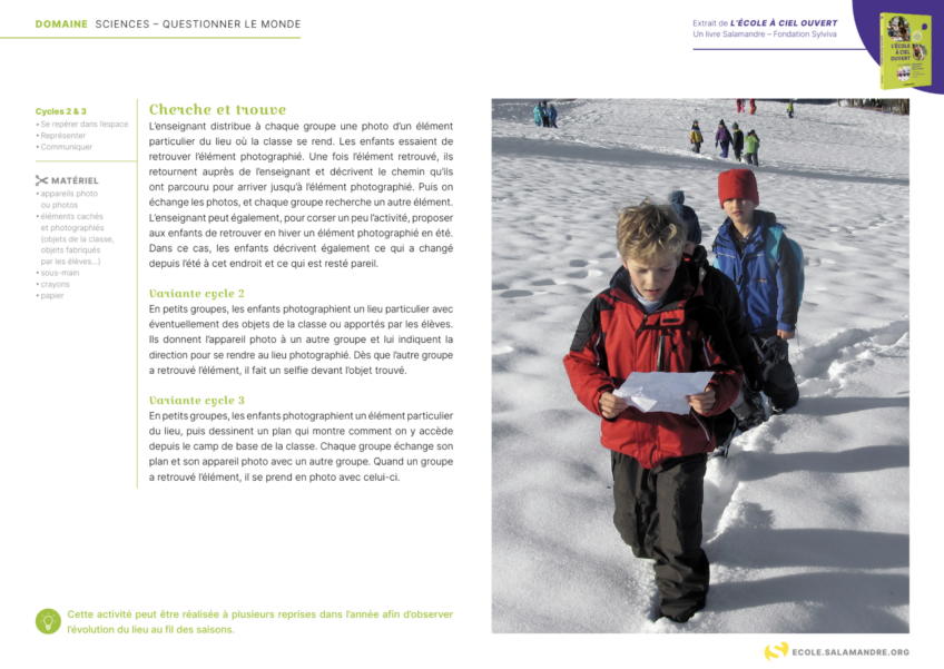 Activité hiver école