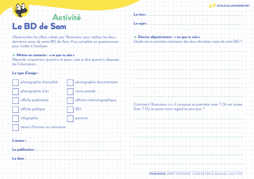 Activité pédagogique BD